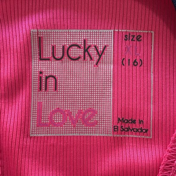 LUCKY IN LOVE Women's Size XL Pretty In Pink Long Sleeve Pullover Activewear Top - Picture 3 of 9